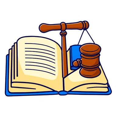 Law book with gavel sticker
