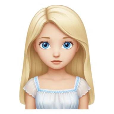 Girl with blonde hair and blue eyes white sticker