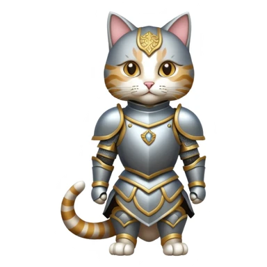 full body cat in armor sticker