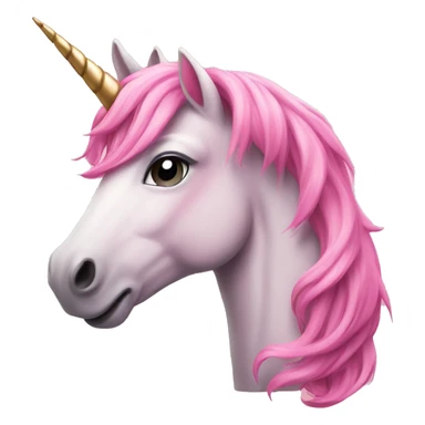 Beautiful Pink unicorn with long flowing pink hair  sticker
