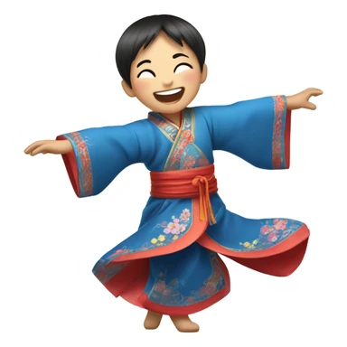 Chinese kid dancing  sticker