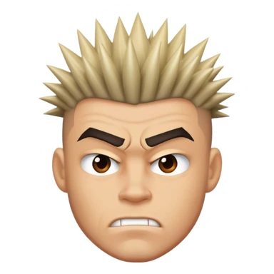 Strong tough guy with  spiked hair in front sticker