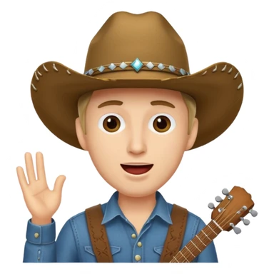  man with cowboy hat, singing  sticker