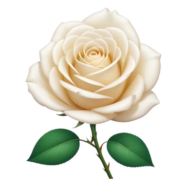 A white rose emoji in iOS emoji style, clean and smooth vector illustration, soft lighting, subtle gradients, minimal and cute, centered, transparent background, high clarity, no outline, no text
 sticker