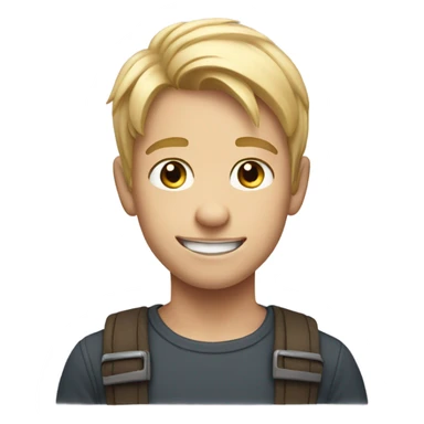 smiling blonde boy portrait sticker