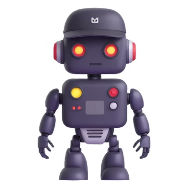 robot wearing a cap sticker