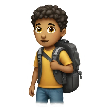 Hispanic Little boy with small backpack  sticker