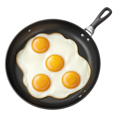 frying pan with an egg sticker