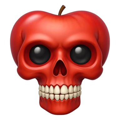 Create a skull face apple emoji sticker
