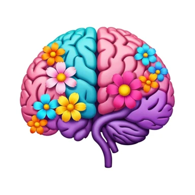 Brain, flowers sticker