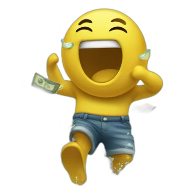 guuy splashing in money sticker