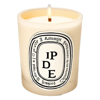 realistic cream coloured diptyque branded candle sticker