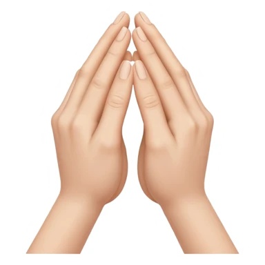 The output image should contain only one emoji.
The emoji should depict two hands gently pressed together in a prayer gesture, with the fingers interlocked tightly and creative way. sticker