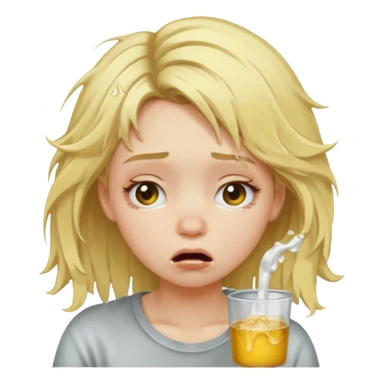 Blonde girl puking sticker