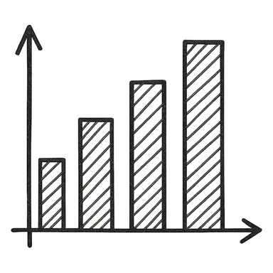 hand-drawn graph icon with sketchy lines sticker