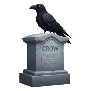 Tombstone with crow on top sticker