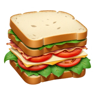 Sourdough bread sandwich with arugula and bacon and tomato slices inside sticker