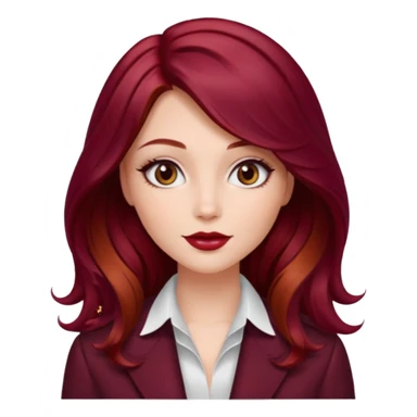 Open


Open


Open


Open
Draw a young glamorous woman with LONG burgandy cherry cola hair in a centre hair part styled slightly wavy sticker