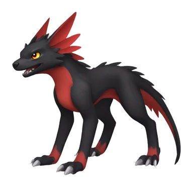 Cute cool black red nargacuga animal hybrid Fakemon full body sticker
