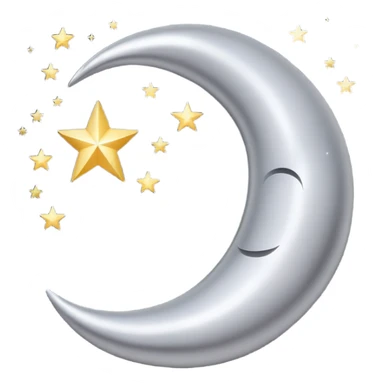 crescent moon and stars sticker