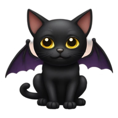 Black cat as a bat sticker