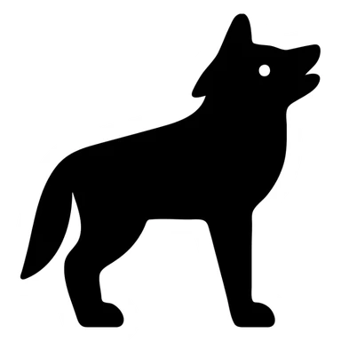 A wolf in solid filled icon sticker