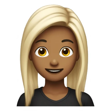 A girl of 18 years old with her hair coloured in black extremely happy sticker