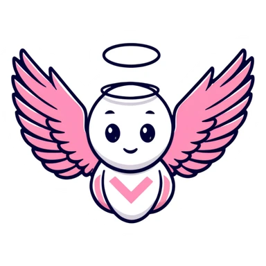 Victoria's Secret angel wings logo with pink stripes sticker