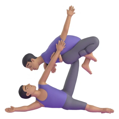 man doing pigeon yoga pose with one leg bent in front and one leg stretched behind sticker