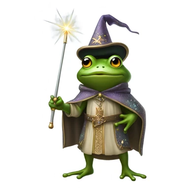 Medieval frog with a wand sticker