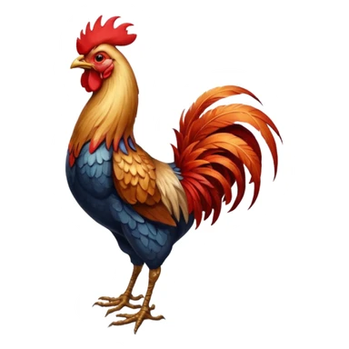 Rooster standing on tree sticker
