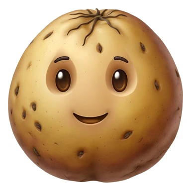 detailed realistic potato tuber with natural brown skin sticker