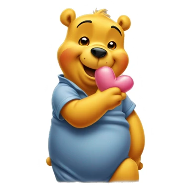 Winnie the Pooh blowing a kiss  sticker