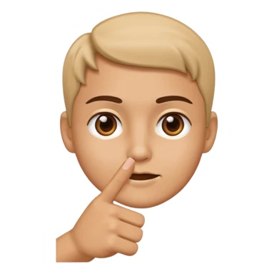 Point your finger at the face. sticker