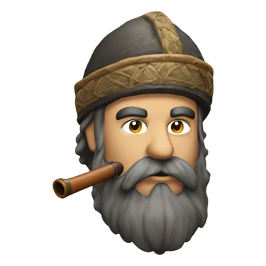 bearded warrior smoking pipe sticker