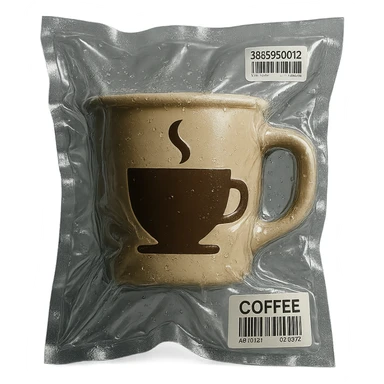 vacuum-sealed style coffee cup sticker