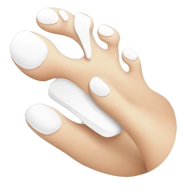 pedicure with white color sticker