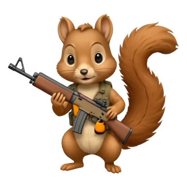 Squirrel holding m4 rifle sticker