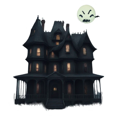 Dark and stormy night Haunted Addams house. Dilapidated  sticker