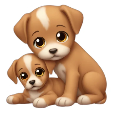 baby and puppy sticker