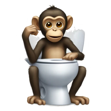 monkey sitting on toilet sticker