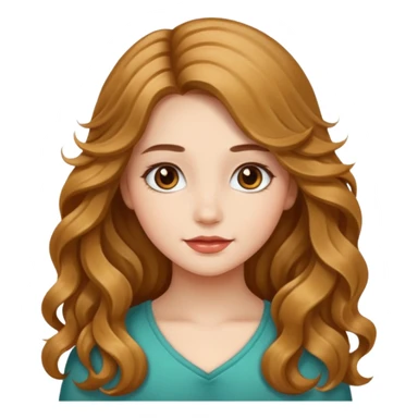 a girl with hazel long wavy silky hair.  sticker