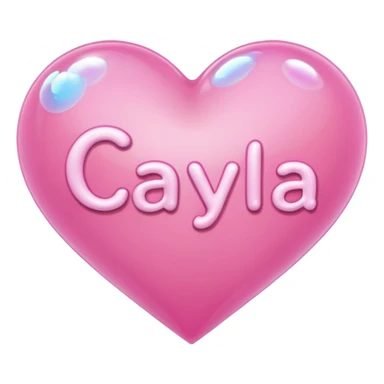 A Pink heart with a name Cayla inside it sticker