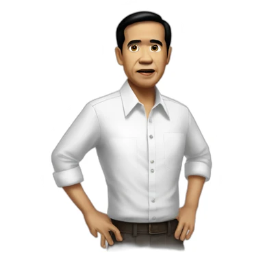 Jokowi white shirt suspicious sticker