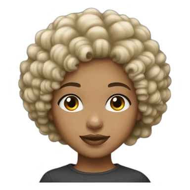 light skin girl afro black hair sticker