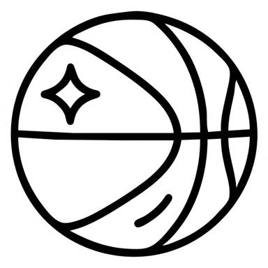 Golden basketball with light reflections and details sticker