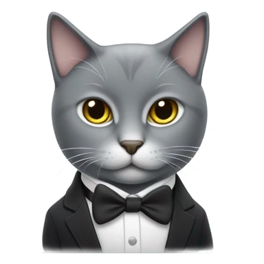 grey cat wearing a tuxedo  sticker