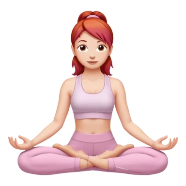 Redhair yoga girl light pink clothes sticker