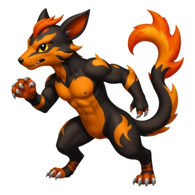Houndoom-Torracat-Fakémon-hybrid-creature (full body)  sticker
