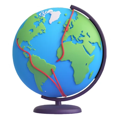 modern 3D icon style globe with VPN showing a connection between Germany and USA sticker